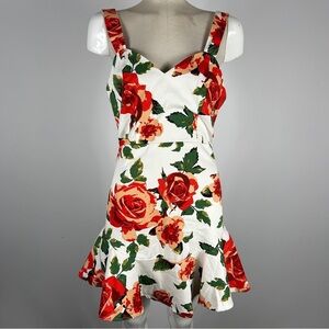 Flying Tomato Vibrant Red Floral Mini Dress
